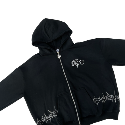 THORN$ Zip Hoodie (Black)