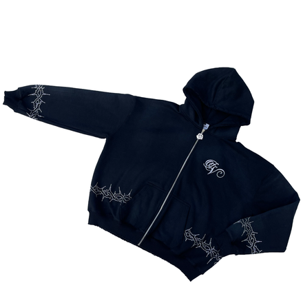 THORN$ Zip Hoodie Black